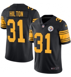Men's Nike Pittsburgh Steelers #31 Mike Hilton Limited Black Rush Vapor Untouchable NFL Jersey