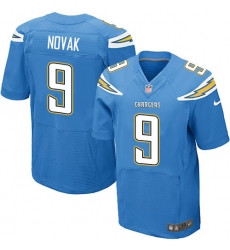 Men's Nike Los Angeles Chargers #9 Nick Novak Elite Electric Blue Alternate NFL Jersey