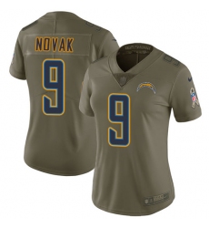 Women's Nike Los Angeles Chargers #9 Nick Novak Limited Olive 2017 Salute to Service NFL Jersey