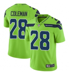 Men's Nike Seattle Seahawks #28 Justin Coleman Limited Green Rush Vapor Untouchable NFL Jersey