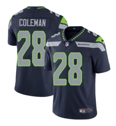 Men's Nike Seattle Seahawks #28 Justin Coleman Navy Blue Team Color Vapor Untouchable Limited Player NFL Jersey