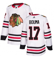 Youth Adidas Chicago Blackhawks #17 Lance Bouma Authentic White Away NHL Jersey