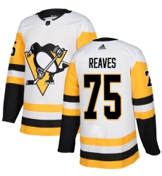 Men's Adidas Pittsburgh Penguins #75 Ryan Reaves Authentic White Away NHL Jersey