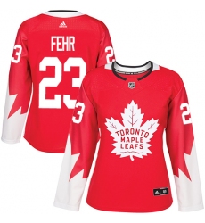Women's Adidas Toronto Maple Leafs #23 Eric Fehr Authentic Red Alternate NHL Jersey