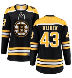 Women's Boston Bruins #43 Danton Heinen Authentic Black Home Fanatics Branded Breakaway NHL Jersey