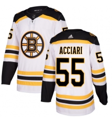 Women's Adidas Boston Bruins #55 Noel Acciari Authentic White Away NHL Jersey
