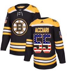 Youth Adidas Boston Bruins #55 Noel Acciari Authentic Black USA Flag Fashion NHL Jersey