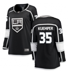 Women's Los Angeles Kings #35 Darcy Kuemper Authentic Black Home Fanatics Branded Breakaway NHL Jersey