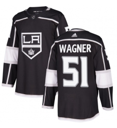 Men's Adidas Los Angeles Kings #51 Austin Wagner Premier Black Home NHL Jersey