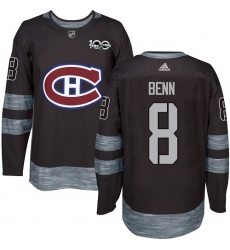 Men's Adidas Montreal Canadiens #8 Jordie Benn Premier Black 1917-2017 100th Anniversary NHL Jersey