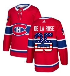 Youth Adidas Montreal Canadiens #25 Jacob de la Rose Authentic Red USA Flag Fashion NHL Jersey