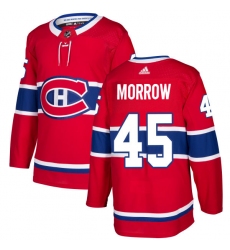 Men's Adidas Montreal Canadiens #45 Joe Morrow Authentic Red Home NHL Jersey
