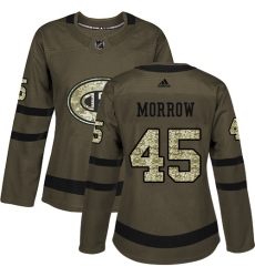 Women's Adidas Montreal Canadiens #45 Joe Morrow Authentic Green Salute to Service NHL Jersey