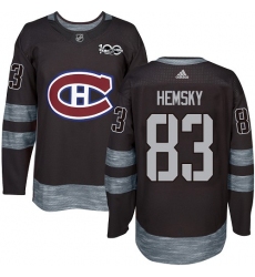 Men's Adidas Montreal Canadiens #83 Ales Hemsky Authentic Black 1917-2017 100th Anniversary NHL Jersey