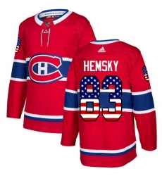 Men's Adidas Montreal Canadiens #83 Ales Hemsky Authentic Red USA Flag Fashion NHL Jersey