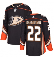 Men's Adidas Anaheim Ducks #22 Dennis Rasmussen Premier Black Home NHL Jersey