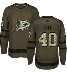 Youth Adidas Anaheim Ducks #40 Jared Boll Premier Green Salute to Service NHL Jersey