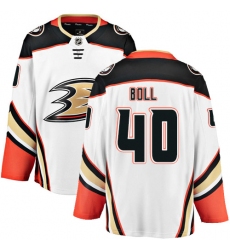 Youth Anaheim Ducks #40 Jared Boll Fanatics Branded White Away Breakaway NHL Jersey