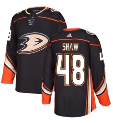 Men's Adidas Anaheim Ducks #48 Logan Shaw Premier Black Home NHL Jersey