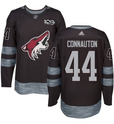 Men's Adidas Arizona Coyotes #44 Kevin Connauton Premier Black 1917-2017 100th Anniversary NHL Jersey