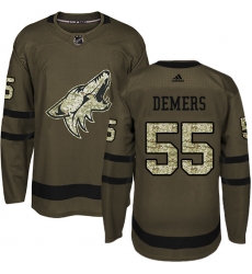 Youth Adidas Arizona Coyotes #55 Jason Demers Authentic Green Salute to Service NHL Jersey