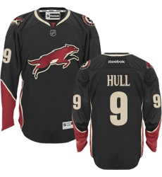 Women's Reebok Arizona Coyotes #9 Bobby Hull Authentic Black Third NHL Jersey