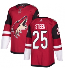 Men's Adidas Arizona Coyotes #25 Thomas Steen Premier Burgundy Red Home NHL Jersey