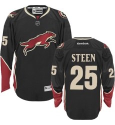 Youth Reebok Arizona Coyotes #25 Thomas Steen Authentic Black Third NHL Jersey