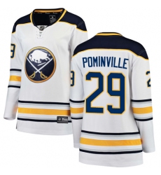 Women's Buffalo Sabres #29 Jason Pominville Fanatics Branded White Away Breakaway NHL Jersey