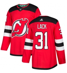 Men's Adidas New Jersey Devils #31 Eddie Lack Premier Red Home NHL Jersey