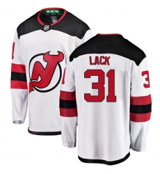 Youth New Jersey Devils #31 Eddie Lack Fanatics Branded White Away Breakaway NHL Jersey