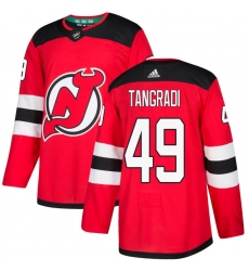 Men's Adidas New Jersey Devils #49 Eric Tangradi Premier Red Home NHL Jersey