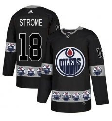 Men's Adidas Edmonton Oilers #18 Ryan Strome Authentic Black Team Logo Fashion NHL Jersey