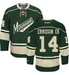 Youth Reebok Minnesota Wild #14 Joel Eriksson Ek Premier Green Third NHL Jersey
