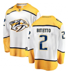 Men's Nashville Predators #2 Anthony Bitetto Fanatics Branded White Away Breakaway NHL Jersey