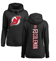 NHL Women's Adidas New Jersey Devils #20 Blake Coleman Black Backer Pullover Hoodie