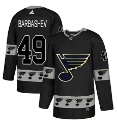 Men's Adidas St. Louis Blues #49 Ivan Barbashev Authentic Black Team Logo Fashion NHL Jersey