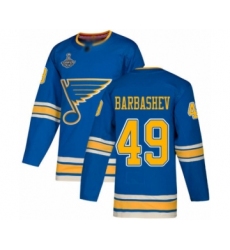 Men's St. Louis Blues #49 Ivan Barbashev Authentic Navy Blue Alternate 2019 Stanley Cup Champions Hockey Jersey