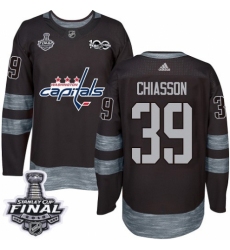 Men's Adidas Washington Capitals #39 Alex Chiasson Authentic Black 1917-2017 100th Anniversary 2018 Stanley Cup Final NHL Jersey