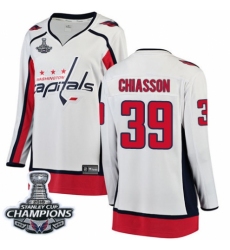 Women's Washington Capitals #39 Alex Chiasson Fanatics Branded White Away Breakaway 2018 Stanley Cup Final Champions NHL Jersey