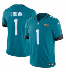 Men's Jacksonville Jaguars #1 Montaric Brown Teal 2026 F.U.S.E. Vapor Untouchable Limited Football Stitched Jersey