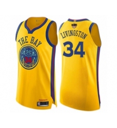 Women's Golden State Warriors #34 Shaun Livingston Swingman Gold 2019 Basketball Finals Bound Basketball Jersey - City Edition