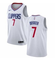 Men's Nike Los Angeles Clippers #7 Sam Dekker Authentic White NBA Jersey - Association Edition