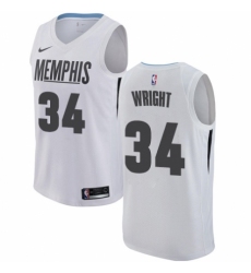 Men's Nike Memphis Grizzlies #34 Brandan Wright Authentic White NBA Jersey - City Edition