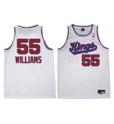 Men's Adidas Sacramento Kings #55 Jason Williams Swingman White New Throwback NBA Jersey