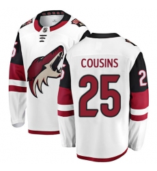 Men's Arizona Coyotes #25 Nick Cousins Authentic White Away Fanatics Branded Breakaway NHL Jersey