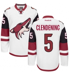 Women's Reebok Arizona Coyotes #5 Adam Clendening Authentic White Away NHL Jersey