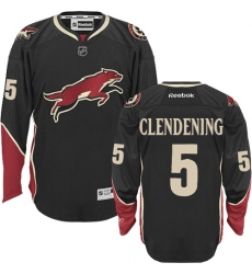 Women's Reebok Arizona Coyotes #5 Adam Clendening Premier Black Third NHL Jersey