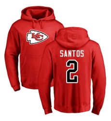 NFL Nike Kansas City Chiefs #2 Cairo Santos Red Name & Number Logo Pullover Hoodie