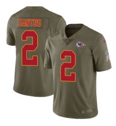 Youth Nike Kansas City Chiefs #2 Cairo Santos Limited Olive 2017 Salute to Service NFL Jersey